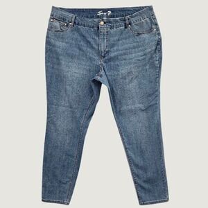 Seven7 Skinny Jeans Women's 22W Blue Tummyless High Rise Stretch Denim Comfort